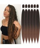 Xusuperb 36 Pre-Stretched Browning Ombre Braiding Hair Extensions - Soft Yaki Texture Kanekalon (T1B/30#) - 6 Packs for Easy Styling - Buy Online on GoSupps.com