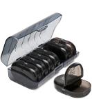 XL Weekly Pill Organizer - 7 Day AM PM Pill Box with Large Opening | Easy-Fill Black Medication Case for Supplements & Vitamins | International Shipping - Buy Online on GoSupps.com