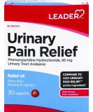 Leader Urinary Pain Relief - Maximum Strength Phenazopyridine 95mg for UTI Pain & Burning - 30 Tablets - Buy Online on GoSupps.com