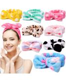 UMIKU 8 Pack Spa Headband for Women Facial Makeup Headband Soft Coral Fleece Cosmetic Headband for Women Girls Bow Hair Band Head Wraps for Washing Face Mask Spa Shower Gifts - Buy Online on GoSupps.com