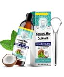 Natural Oral Care Oil - Coconut & Peppermint - 100ml Mouthwash for Fresh Breath Teeth Whitening & Gum Health - Buy Online on GoSupps.com