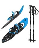 ALPIDEX 29 INCH Snowshoes for Sizes 38-46 - Climbing Aid Optional Poles & Carrying Bag - Up to 140 kg - Blue - Buy Online on GoSupps.com