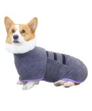 Bibykivn Microfiber Dog Bathrobe | Super Absorbent Quick Drying Pet Cuddle Bumper with Adjustable Straps for Dogs & Cats (S Gray) - International Shipping Available - Buy Online on GoSupps.com