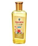 Emami Navratna Gold Ayurvedic Oil - Non Sticky Relaxing Head Massage Oil with Almond & 9 Herbs for Headache & Tiredness | 200ml - Buy Online on GoSupps.com