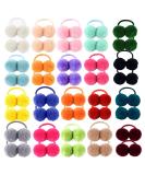40-Piece Baby Girls Pom Pom Hair Ties - Elastic Fluffy Ponytail Holders for Toddlers and Kids - Buy Online on GoSupps.com
