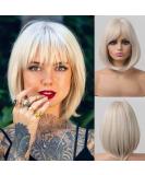 14-Inch Blonde Bob Wigs for Black Women | Short Straight Platinum Synthetic Hair | Glue-Free Hair Replacement - Buy Online on GoSupps.com