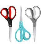 Scissors  Niutop 8" All Purpose Scissors Heavy Duty Ergonomic Comfort Grip Craft Shears Sharp Scissors for Office Home Household Sewing High/Middle School Students Teacher Art Craft DIY Supplies Black/Grey/Aqua - Buy Online on GoSupps.com