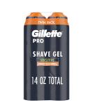 Gillette PRO Shaving Gel Twin Pack - 14oz Moisturizing & Soothing for Men - Buy Online on GoSupps.com