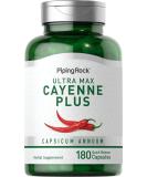 Piping Rock Cayenne Pepper Capsules | 180 Count | Capsicum Annuum | Plus Ginger and Hawthorn Berry | Herbal Supplement | Non-GMO, Gluten Free - Buy Online on GoSupps.com