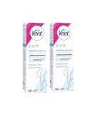 Veet Pure Hair Removal Cream for Sensitive Skin - 2 x 100ml | Gentle Depilatory Cream for Body Arms & Legs - Minimal Ingredients & Pleasant Fragrance | International Shipping - Buy Online on GoSupps.com
