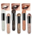 6Pcs Liquid Glitter Eyeshadow & Eyeliner Set - Silver & Gold Palette | Shimmer, Sparkle, and Metal Glitter Eyeshadow Sticks - Longwear Formula - Buy Online on GoSupps.com