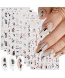 9 Sheets Gold Nail Art Stickers - Self-Adhesive 3D Decals for Nail Design - Abstract Line, Leopard Print, Leaves, Flower Sliders - French Manicure Decoration - Design 2 - Buy Online on GoSupps.com