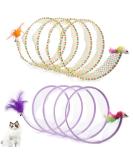 2pcs Folded Cat Tunnel Spring 10in Large Size Portable Cat Toy Spiral Tunnel with Synthetic Feather and Toy Mouse Tunnel Spring Outdoor Puppy Kitten Generic (Striped yellow Purple) - Buy Online on GoSupps.com