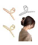 Pack of 3 Metal Non-Slip Hair Claw Clips for Women & Girls Perfect for Thick & Thin Hair - Buy Online on GoSupps.com