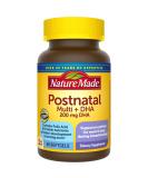 Nature Made Postnatal Multivitamin + DHA 200mg 60 Softgels for Nursing Moms & Babies | Postnatal Vitamins with Iron, D3, Calcium, Iodine | Unflavored - 60 Count - Buy Online on GoSupps.com