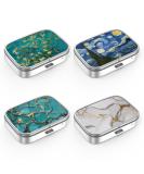Portable Pill Box Organizer - 4-Piece Set (Van Gogh & Marble) | Unique Decorative Medicine & Vitamin Storage Gift - Buy Online on GoSupps.com