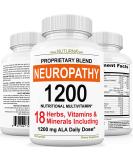 Neuropathy Nerve Nutritional Blend | 1200mg Alpha Lipoic Acid & Benfotiamine | Natural Renew Vitamins | 180 Pills - Buy Online on GoSupps.com