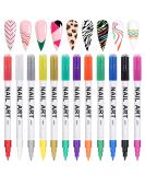 Gorvalin 12 Colors Nail Art Pens  3D Nail Polish Pens Nail Point Graffiti Dotting Liner Pen Sets Nail Art Painted Pen Drawing Nail Design Kit for Nail DIY Decoration - Buy Online on GoSupps.com