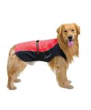 Ranphy Waterproof Dog Jacket for Medium & Large Dogs - Reflective Breathable Ultra-Light Rain Cover for Dachshunds & Labradors - Size 9XL (94cm Breast Size) - Red & Black - Buy Online on GoSupps.com