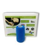 LisaCare Set of 12 Blue Elastic Self-Adhesive Gauze Bandages - 10cm Fixation for People & Animals - International Shipping Available - Buy Online on GoSupps.com