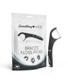 SOMETHING NICE Floss Picks for Braces - Mint Flavored Orthodontic Flossers with Rubber Band Hook & Tongue Scraper | 90-Pack Xylitol Protection - Buy Online on GoSupps.com