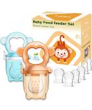 MICHEF Baby Food Feeder Fruit Pacifier (2 Pack) - Silicone Teething Toy with 6 Replaceable Pacifiers for Infant Feeding - Ideal Teether for Babies - Buy Online on GoSupps.com