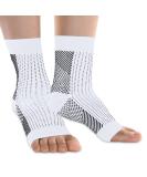 Plantar Fasciitis Socks - Ankle Compression Sleeve for Heel and Arch Support | Small-Medium White | Men and Women - Buy Online on GoSupps.com
