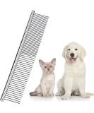 Stainless Steel Pet Grooming Comb with Rounded Teeth for Dogs and Cats, 19 x 3 cm Silver - Buy Online on GoSupps.com