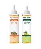 Cold Pressed Castor & Olive Carrier Oil - 200ml | Premium Quality for Skincare & Haircare | International Shipping Available - Buy Online on GoSupps.com