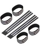 6-Piece Reflector Tape Set for Bicycles Jogging & Hiking | Velcro Clips & Elastic Safety Bracelet - High Visibility Black - Buy Online on GoSupps.com