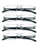 MMOWW 4-Pack Randless Reading Glasses for Men & Women - Clear Rectangular Blue Light Blocking Glasses (4 Black 3.5x) | International Shipping Available - Buy Online on GoSupps.com