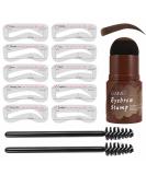 Buy Brown Eyebrow Stamp Shape Kit - Waterproof Makeup Tools with 10 Reusable Templates & 2 Pencils for Perfect Eyebrows - Buy Online on GoSupps.com