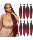 Leeven 8 Packs Pre Stretched Braiding Hair 30 Inch Yaki Texture Ombre Red Brading Hair Extensions for Box Braids Kanekalon Hair Fiber Crochet Hair Extensions for Braiding /30 Inch 1B900# 30 Inch (Pack of 8) 1B900 - Buy Online on GoSupps.com