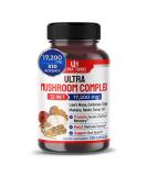 Ultra Mushroom Complex Lion's Mane 4000mg Cordyceps 2000mg Maitake 2000mg - Brain Energy Focus Pills with Reishi Chaga Turkey Tai Enoki Shiitake Mushroom (90 Count (Pack of 1)) - Buy Online on GoSupps.com
