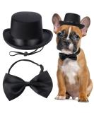 Yewong 2 Pieces Pet Formal Accessories Set - Pet Top Hat with Pet Formal Necktie/Bowtie Birthday Party Gradation Halloween Costumes Accessories for Dog Cat (Black-A) - Buy Online on GoSupps.com