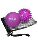 Resultsport Lacrosse & Hedgehog Massage Ball Set for Foot Pain Relief | Plantar Fasciitis Trigger Point Massage - Purple - Buy Online on GoSupps.com