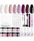 Beetles Dip Powder Nail Kit - 8 Nude Glitter Colors - Starter Kit with Gel Base, Top Coat, Activator, and Nail Tools - Misty Rose Manicure Set - Buy Online on GoSupps.com