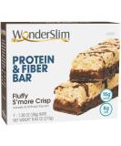 WonderSlim Protein & Fiber Bar - Fluffy S'more Crisp | 15g Protein, 8g Fiber, 3g Net Carbs (7ct) - Buy Online on GoSupps.com