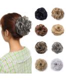 Dark Grey Updo Hairpiece Scrunchie Bun 35g - Wavy Curly Ponytail Extensions - Buy Online on GoSupps.com