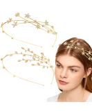 Gold Rhinestone Five-pointed Star Headband Set for Wedding Hair - Elegant Women's Bridal Hair Accessories - Buy Online on GoSupps.com