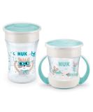 Nuk Magic Cup & Mini Magic Cup Duo-Set | Leak-Proof BPA-Free | 360 Drinking Rim | Ideal for 6-8 Months | 160ml & 230ml | Mint Mouse (Turquoise) | International Shipping Available - Buy Online on GoSupps.com