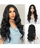 Fine Long Wavy Black Lace Front Wig for Women | Natural 65 cm Synthetic Hair Waves - Buy Online on GoSupps.com