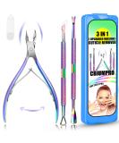 3-in-1 Cuticle Trimmer Set with Pusher, Scraper & Nippers - Rainbow | Fingernails & Toenails Cuticle Clippers Kit in Organized Case - Buy Online on GoSupps.com