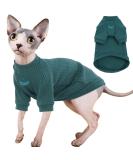 Iecoii Sphynx & Hairless Cat Clothing - Soft Cotton T-Shirts Sweaters & Vests for Sphynx Cornish Rex & Devon Rex - XL Green - Buy Online on GoSupps.com