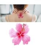 Wildflower Hibiscus Pink Flower Watercolor Temporary Tattoos - 6 Sheets for Women - Neck, Arm, Chest - Adults Men & Women - Buy Online on GoSupps.com