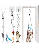 Zhenle 4pcs Interactive Cat Toy for Indoor Cats Kitten Toys Sets Mouse toy for Cats Feather Self Play Hanging Door Cat Toy Bouncing Fish for Exercising Eliminating Boredom - Buy Online on GoSupps.com