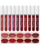 CmaaDU 10Pcs Liquid Matte Lipstick Set Lip Stick Stain Packs Matte for Dark Skin Women, Dark Red Mat Matt Long Lasting Original 24 Hour Matte lipstick lapiz labiales mate 24 horas originales mate 10 Count (Pack of 1) A-Set - Buy Online on GoSupps.com