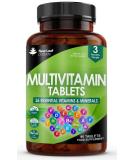 High Strength Vegan Multivitamin & Minerals with Iron - 26 Essential Active Tablets for Men & Women | A-Z Complete Daily Vitamins | Gluten & GMO Free | 3 Month Supply | UK Made - Buy Online on GoSupps.com
