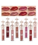 Pakivs 8-Piece Mirror Water Gloss Lip Gloss Set - Moisturizing Lip Stain with Star Stick Design - Buy Online on GoSupps.com