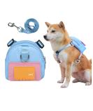 Komate Pet Backpack Harness Cute Adjustable Puppy Saddle Bag Waterproof Pet Self- wearing Zippered Backpack Harness with Leash Set for Small Medium Dogs Outdoor Activities M: 15 x 15 x 6cm Blue - Buy Online on GoSupps.com